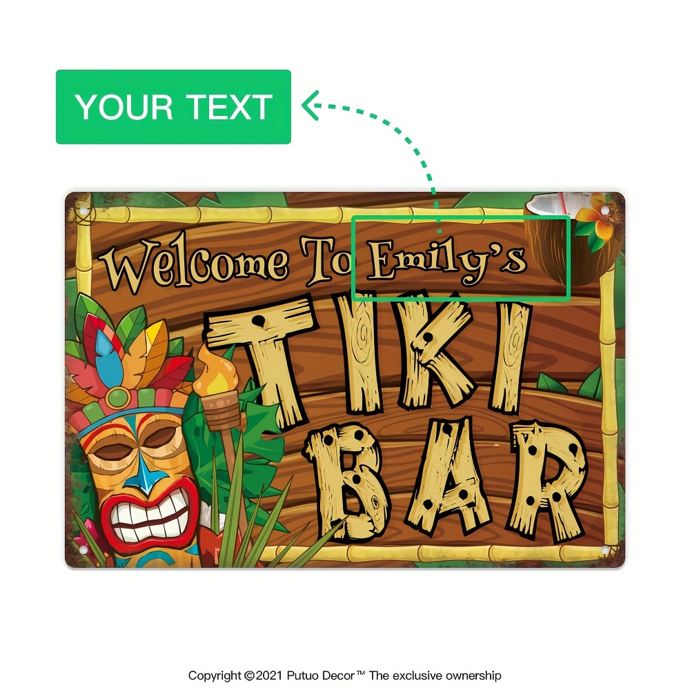 Outdoor Power Bar - Placa Decorativa Personalizada para Bar Tiki,