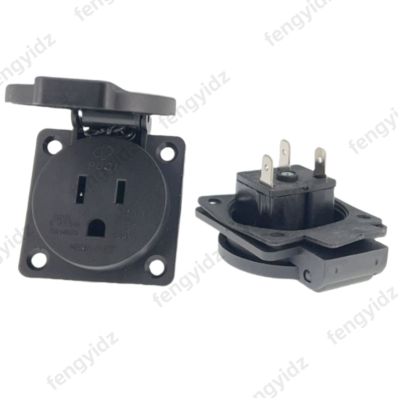 Preto 125v 15a 20a ip44 ce amé - Outdoor Power Outlet Waterproof avaliação e preço