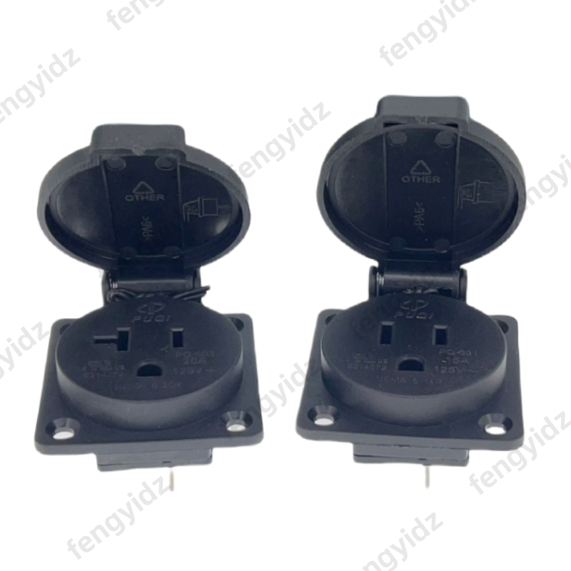 Preto 125v 15a 20a ip44 ce amé - Outdoor Power Outlet Waterproof avaliação e preço