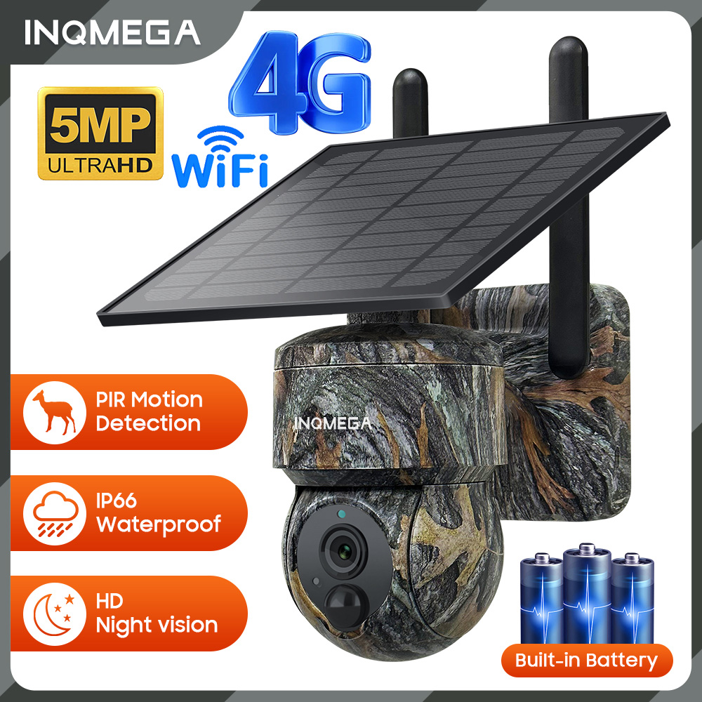 Inqmega 5mp 4g/wifi câmera de  - Outdoor Power Monitor avaliação e preço