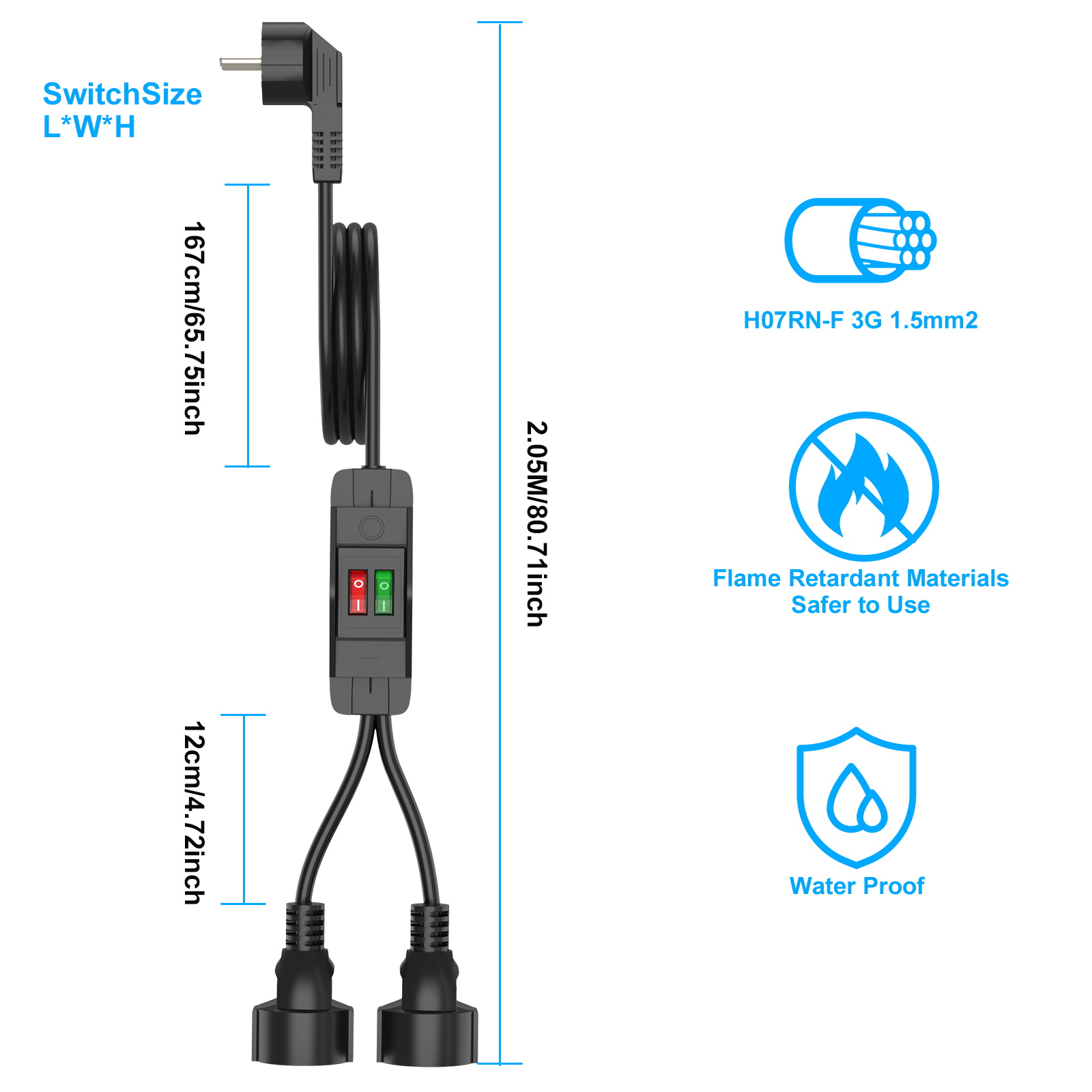Cabo de extensão de plugue UE  - Outdoor Power Extension Cord avaliação e preço