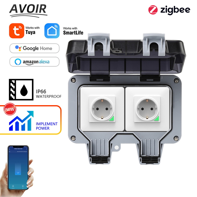 Avoir tuya zigbee soquetes elé - Outdoor Power Outlet Waterproof avaliação e preço